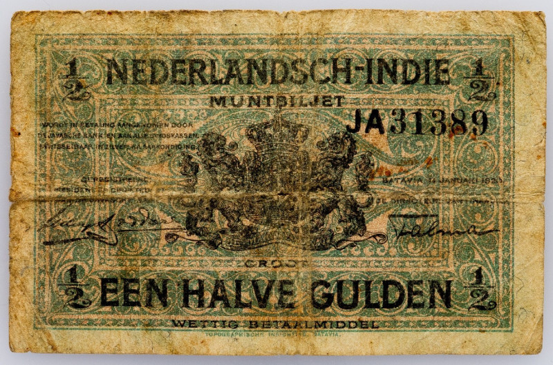 Netherlands East Indies, 1/2 Gulden 1920 Netherlands East Indies, 1/2 Gulden 192...