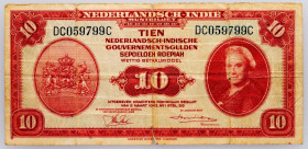Netherlands East Indies, 10 Gulden 1943