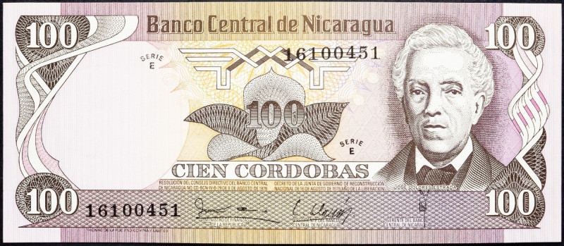 Nicaragua, 100 Cordobas 1979 Nicaragua, 100 Cordobas 1979; UNC

Grade: UNC