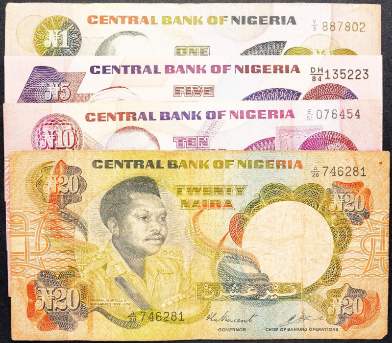 Nigeria, 1, 5, 10, 20 Naira 1984-2001 Nigeria, 1, 5, 10, 20 Naira 1984-2001, Lot...