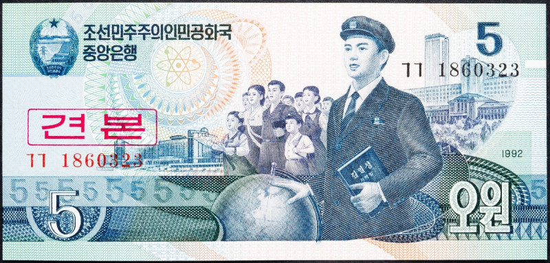 North Korea, 5 Won 1992 North Korea, 5 Won 1992, Specimen; UNC

Grade: UNC