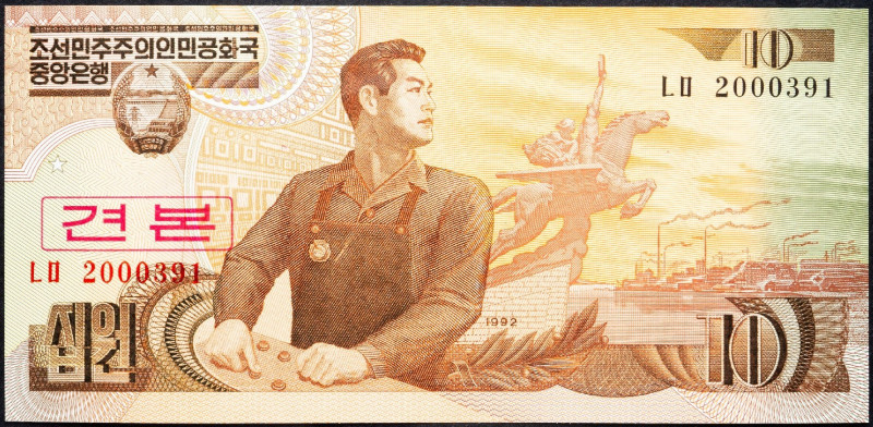 North Korea, 10 Won 1992 North Korea, 10 Won 1992, Specimen; UNC

Grade: UNC