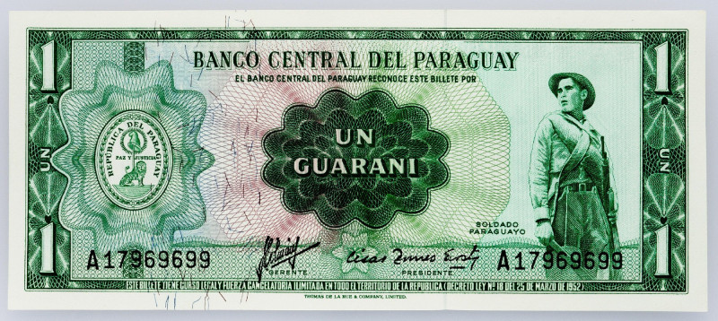 Paraguay, 1 Guarani 1952 Paraguay, 1 Guarani 1952; UNC

Grade: UNC