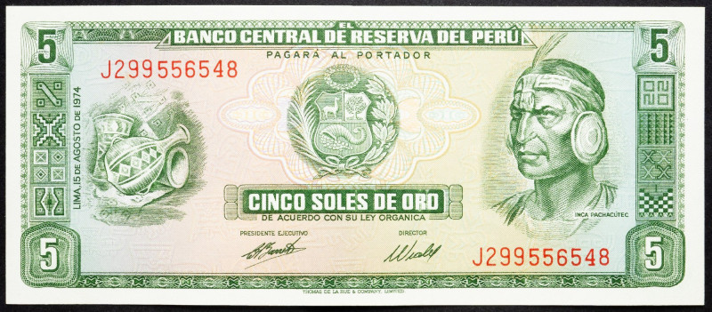 Peru, 5 Soles de Oro 1974 Peru, 5 Soles de Oro 1974; aUNC

Grade: aUNC