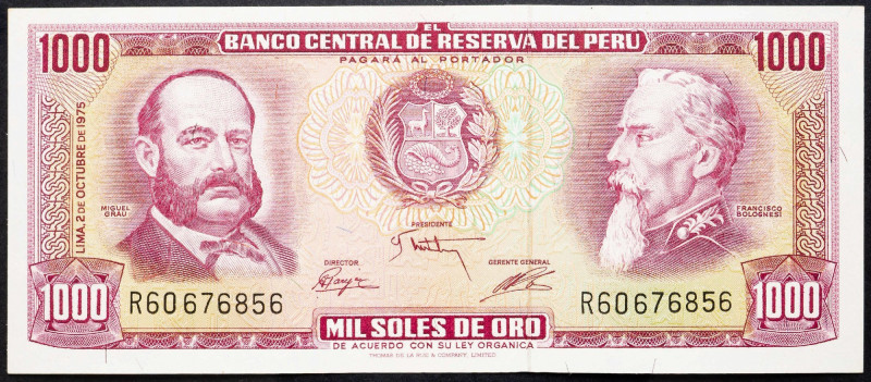 Peru, 1000 Soles de Oro 1975 Peru, 1000 Soles de Oro 1975; aUNC

Grade: aUNC