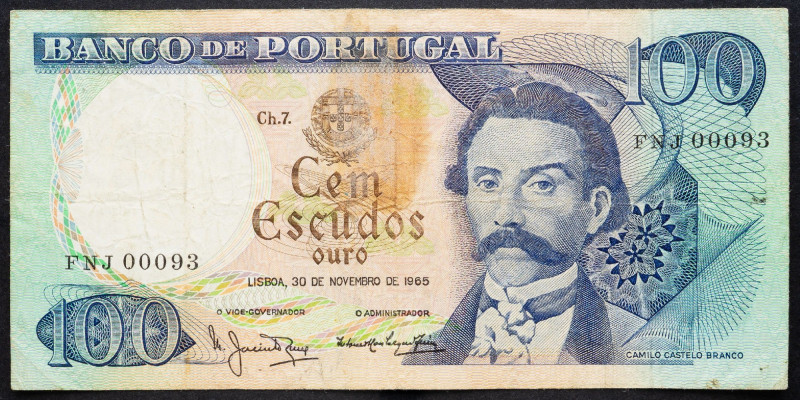 Portugal, 100 Escudos 1965 Portugal, 100 Escudos 1965; VG

Grade: VG