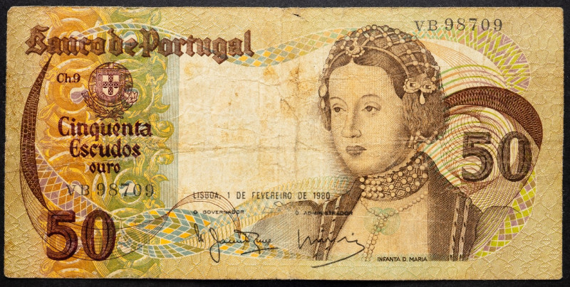 Portugal, 50 Escudos 1980 Portugal, 50 Escudos 1980; G

Grade: G