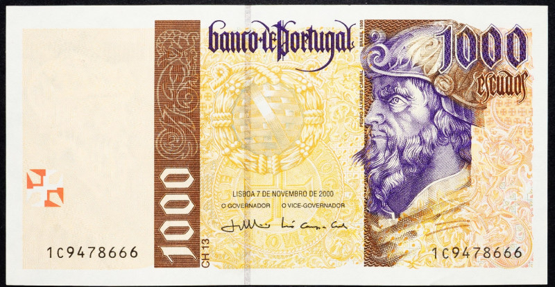 Portugal, 1000 Escudos 2000 Portugal, 1000 Escudos 2000; VF

Grade: VF