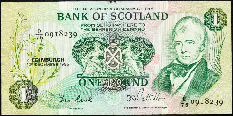 Scotland, 1 Pound 1985 Scotland, 1 Pound 1985; VG

Grade: VG