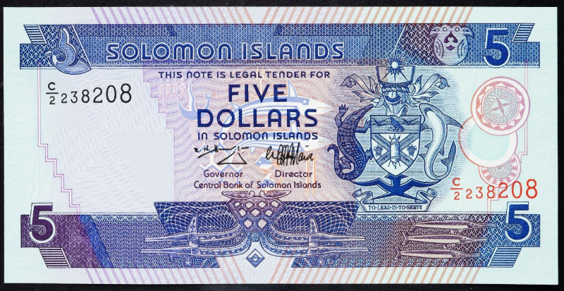 Solomon Islands, 5 Dollars 1986 Solomon Islands, 5 Dollars 1986; UNC

Grade: U...