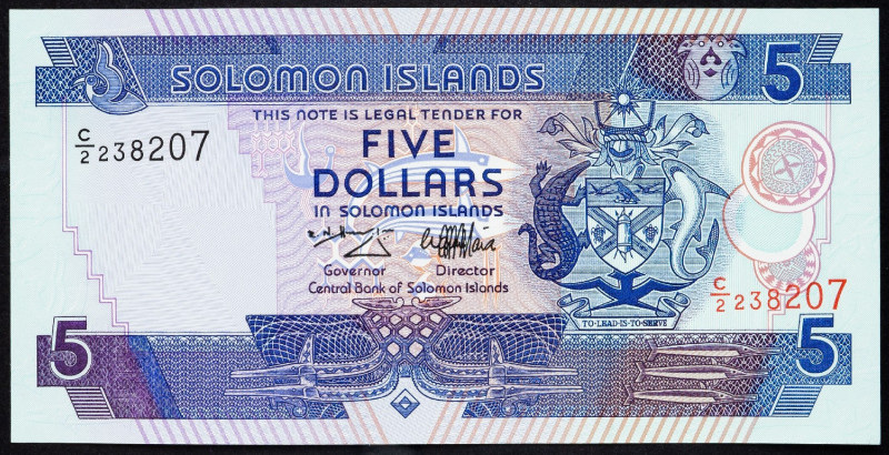 Solomon Islands, 5 Dollars 1997 Solomon Islands, 5 Dollars 1997; UNC

Grade: U...