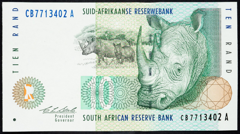 South African Republic, 10 Rand 1993 South African Republic, 10 Rand 1993; aUNC...