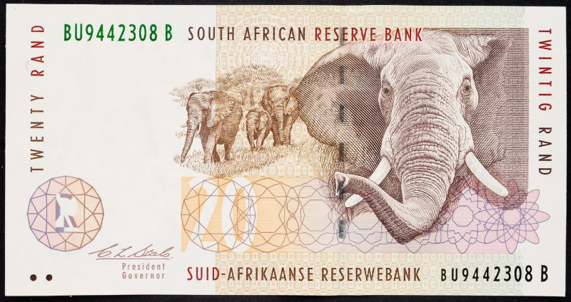 South African Republic, 20 Rand 1993 South African Republic, 20 Rand 1993; aUNC...