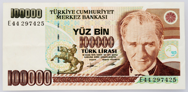 Turkey, 100000 Lira 1994-1995 Turkey, 100000 Lira 1994-1995; F

Grade: F