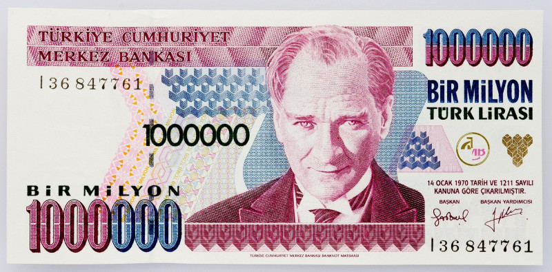 Turkey, 1000000 Lira 1996-2001 Turkey, 1000000 Lira 1996-2001; aUNC

Grade: aU...