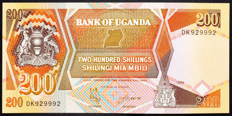 Uganda, 200 Shillings 1994 Uganda, 200 Shillings 1994; aUNC

Grade: aUNC