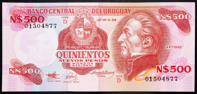 Uruguay, 500 Nuevos Pesos 1990