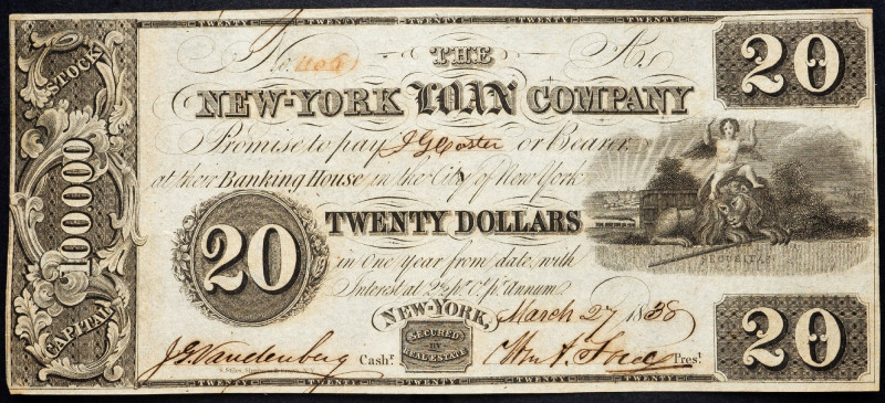 USA, 20 Dollars 1838 USA, 20 Dollars 1838; UNC

Grade: UNC