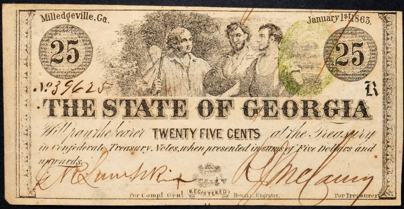 USA, 25 Cents 1863 USA, 25 Cents 1863; aEF

Grade: aEF