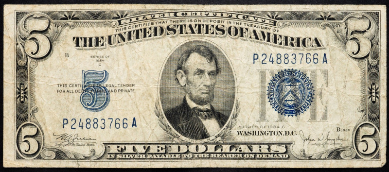 USA, 5 Dollars 1966 USA, 5 Dollars 1966; G

Grade: G