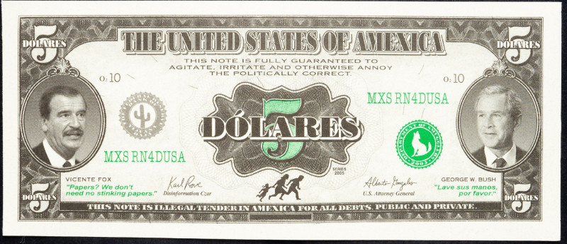 USA, 5 Dollars 2005 USA, 5 Dollars 2005, Political propaganda; aUNC

Grade: aU...