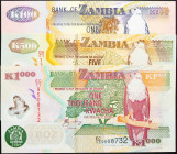 Zambia, 100, 500, 1000 Kwacha 2001, 2003, 2004