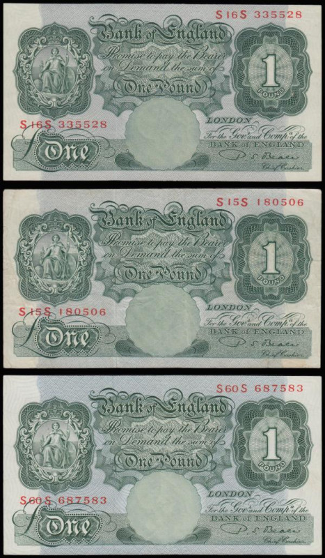 One Pound Beale B269 issued 1950, replacement series (3) prefix S15S Fine, S16S ...