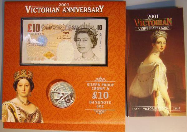 Bank of England Coin and Banknote Set 2001 Victoria Anniversary C160 comprising ...