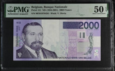 Belgium 2,000 Francs (1994) Pick 151 AU PMG 50 EPQ