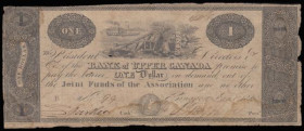 Canada Bank of Upper Canada 1 Dollar Jan 1st 1820 No. 99 VG - Fine and a seldom offered type