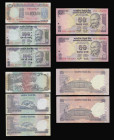 India (11) 100 Rupees (3) 1979 issue Pick 86, signature 86d, EF with staple holes, 2007 issue, signature 89 Y.V.Reddy, Pick 99 (2) NEF one with staple...