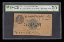 India, Government of India 2 Rupees 8 Annas (2/8 RUPEES) 1918 George V top left signed Gubbay Pick 2 series B/3 805415 PMCS 50 AUNC "Restored and Repa...