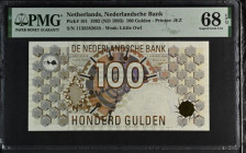 Netherlands 100 Gulden (1992 ND 1993) Pick 101 Superb Gem Unc PMG 68 EPQ desirable thus