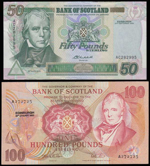 Scotland Bank of Scotland (2) 50 Pounds Edinburgh 24th September 2004 series AC2...