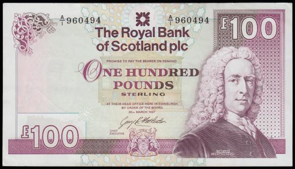 Scotland, The Royal Bank of Scotland PLC &pound;100 26 March 1997 Pick 350b pref...