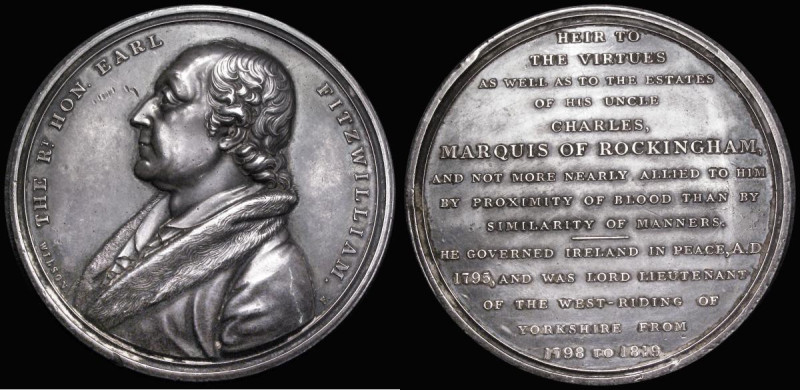 Earl Fitzwilliam 1819, 55mm diameter in silver by J. Wilson, Obverse: Bust left,...