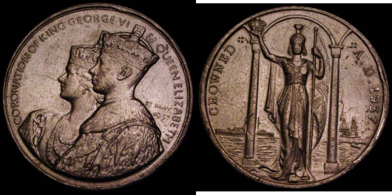 Coronation of George VI 1937 44mm diameter in bronze, Obverse: Busts left conjoi...