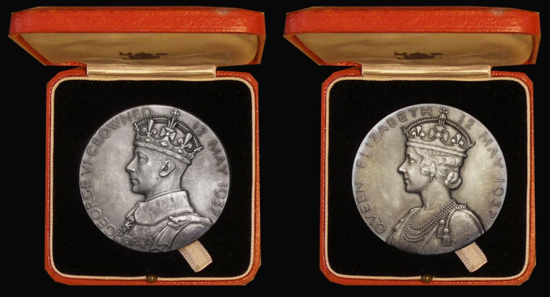 Coronation of George VI 1937 57mm diameter in silver by P. Metcalfe, the Officia...