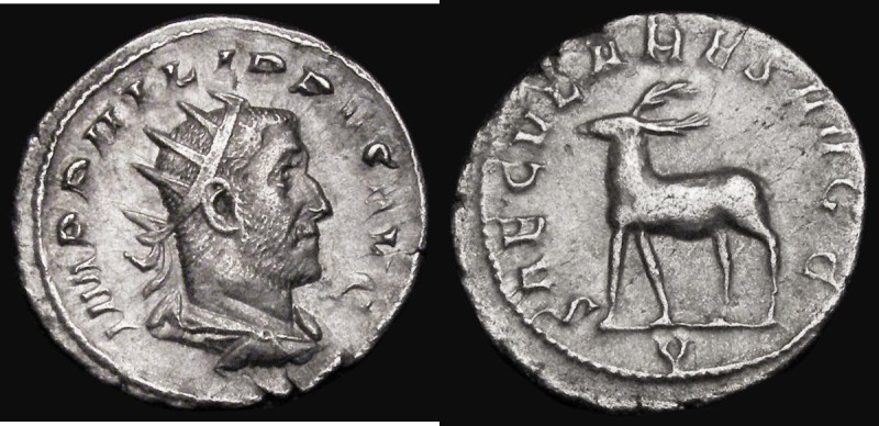 Roman Antoninianus Philip I (248AD) Obverse: Bust right, radiate, draped and cui...