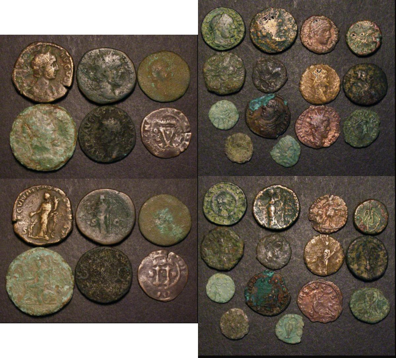 Roman bronzes (18) includes Sestertius (1), As/Dupondius (3) Ae3 and Ae4 (13), F...