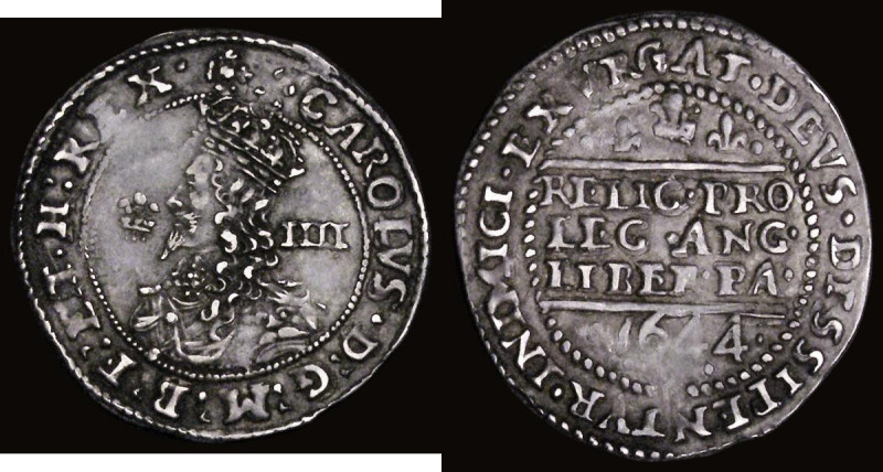 Groat 1644 Charles I Oxford mm floriated cross N2462 6 and 4 of date a little we...