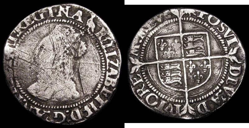 Groat Elizabeth I Second issue S.2556 mintmark Martlet, 1.73 grammes, VG/Fine, t...