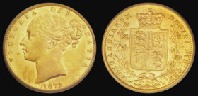 Sovereign 1872M Shield Reverse, Marsh 59, S.3854 EF the reverse lustrous, in an LCGS holder and graded LCGS 65
