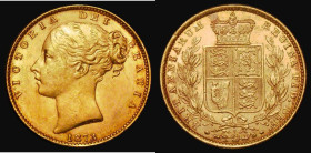 Sovereign 1873 Shield Reverse, Die Number 7, Marsh 57, S.3853B, A/UNC in an LCGS holder and graded LCGS 75