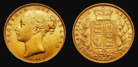 Sovereign 1874M Shield Reverse, 4 of date with lower part of serif joined to right of base, LCGS variety 06, type as Marsh 60, S.3857, EF in an LCGS h...