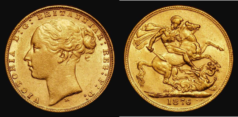 Sovereign 1876M George and the Dragon, Marsh 98, S.3857, EF in an LCGS holder an...