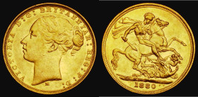 Sovereign 1880M George and the Dragon, Marsh 102, S.3857, NEF with some minor contact marks