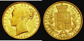 Sovereign 1880S Shield Reverse, Marsh 76, S.3855 VF/EF with some small rim nicks, the reverse lustrous