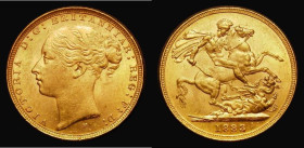Sovereign 1883M George and the Dragon, WW complete on truncation, Horse with short tail, Small B.P. in exergue, Marsh 105A, S.3857C, GEF in an LCGS ho...