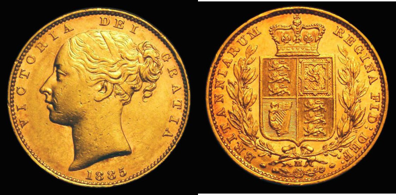 Sovereign 1885M Shield Reverse, Marsh 66, S.3854A, EF/GEF in an LCGS holder and ...
